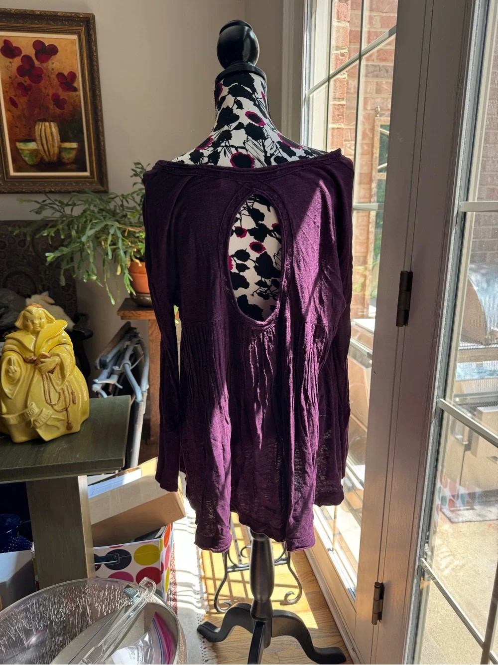 Free People Plum Long-Sleeve Boho Shirt